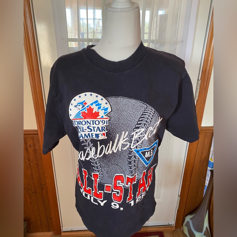 Vintage Black 1991 Toronto All-Star MLB T-Shirt, Single Stitch
